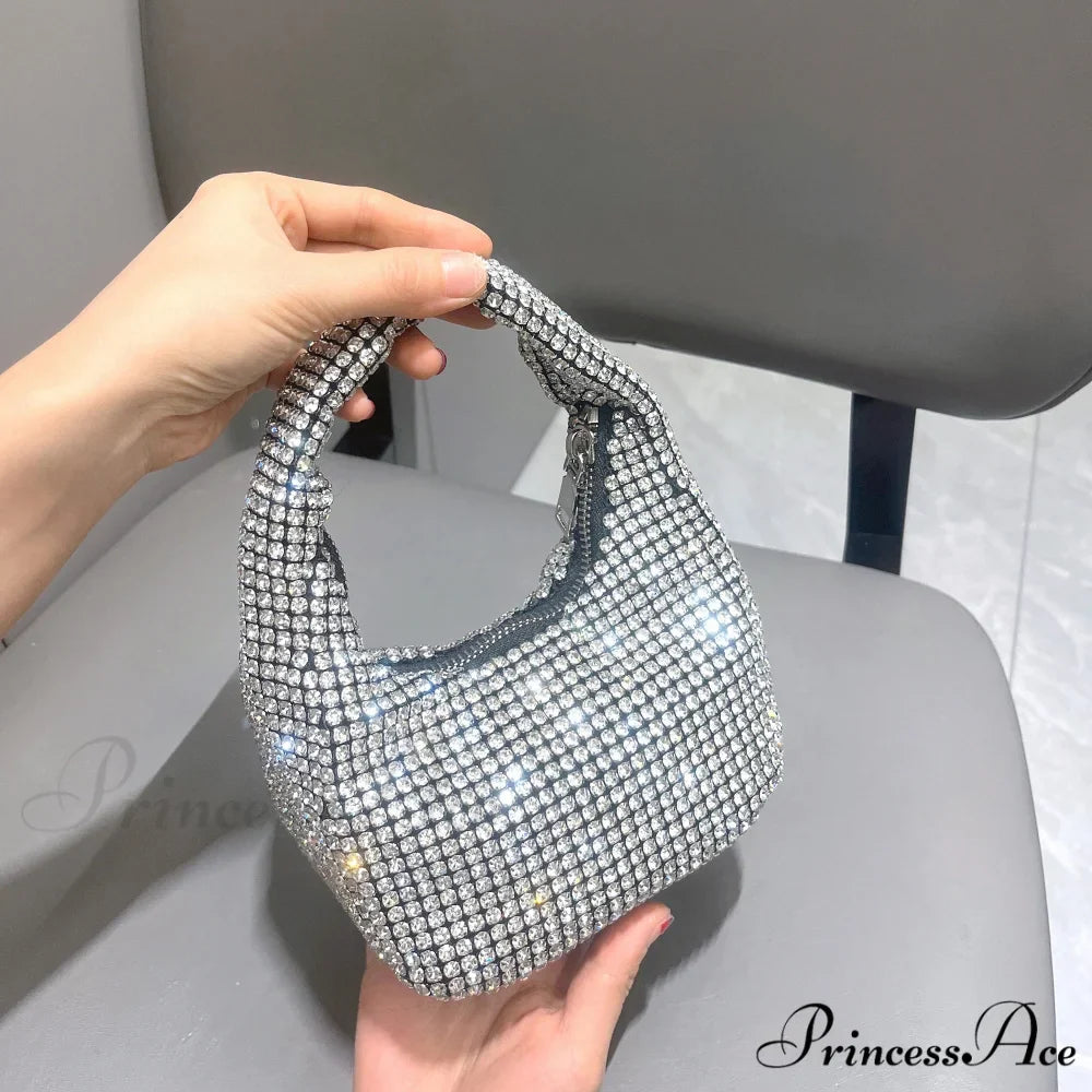 Sparkling Crystal Rhinestone Handcrafted Evening Clutch Bag