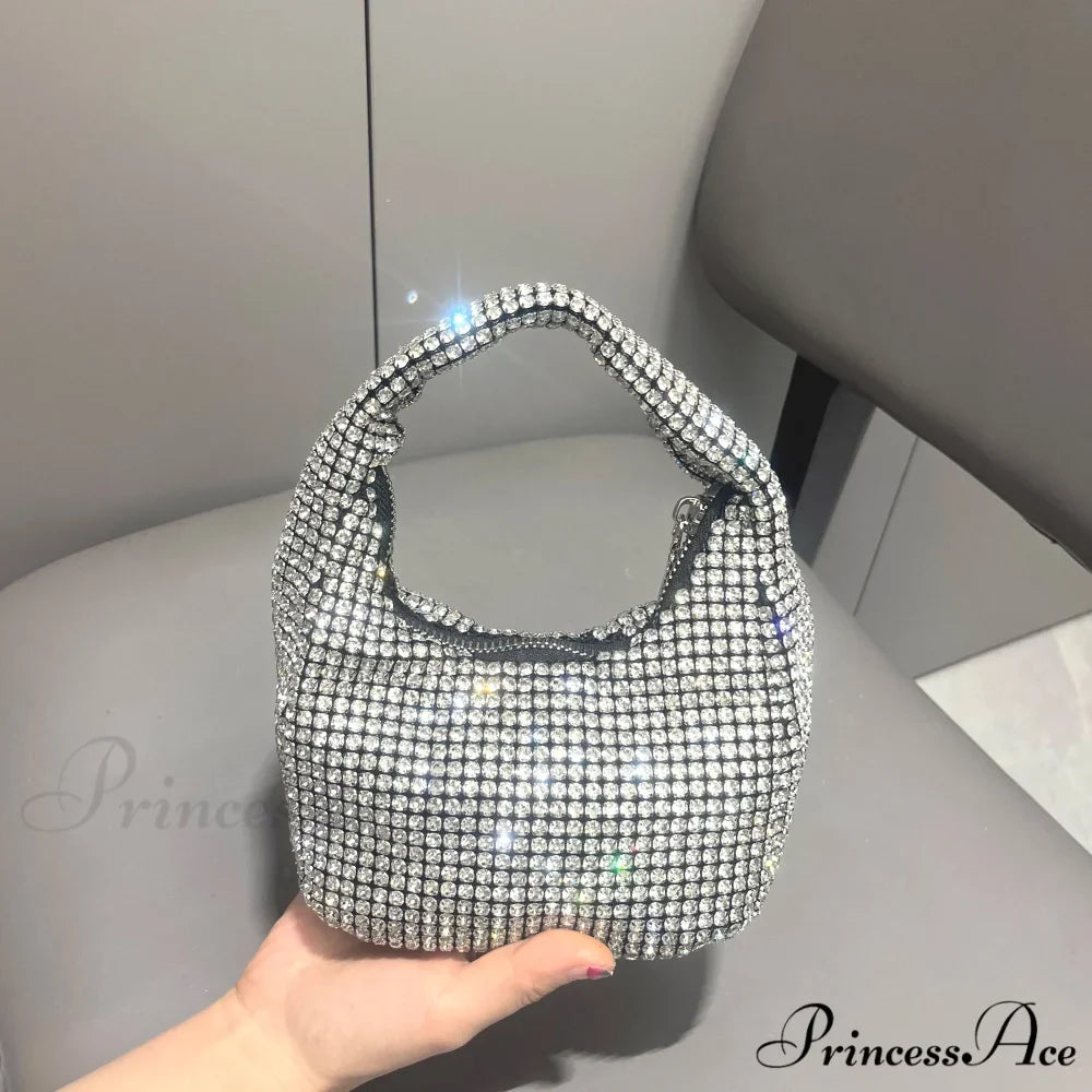 Sparkling Crystal Rhinestone Handcrafted Evening Clutch Bag