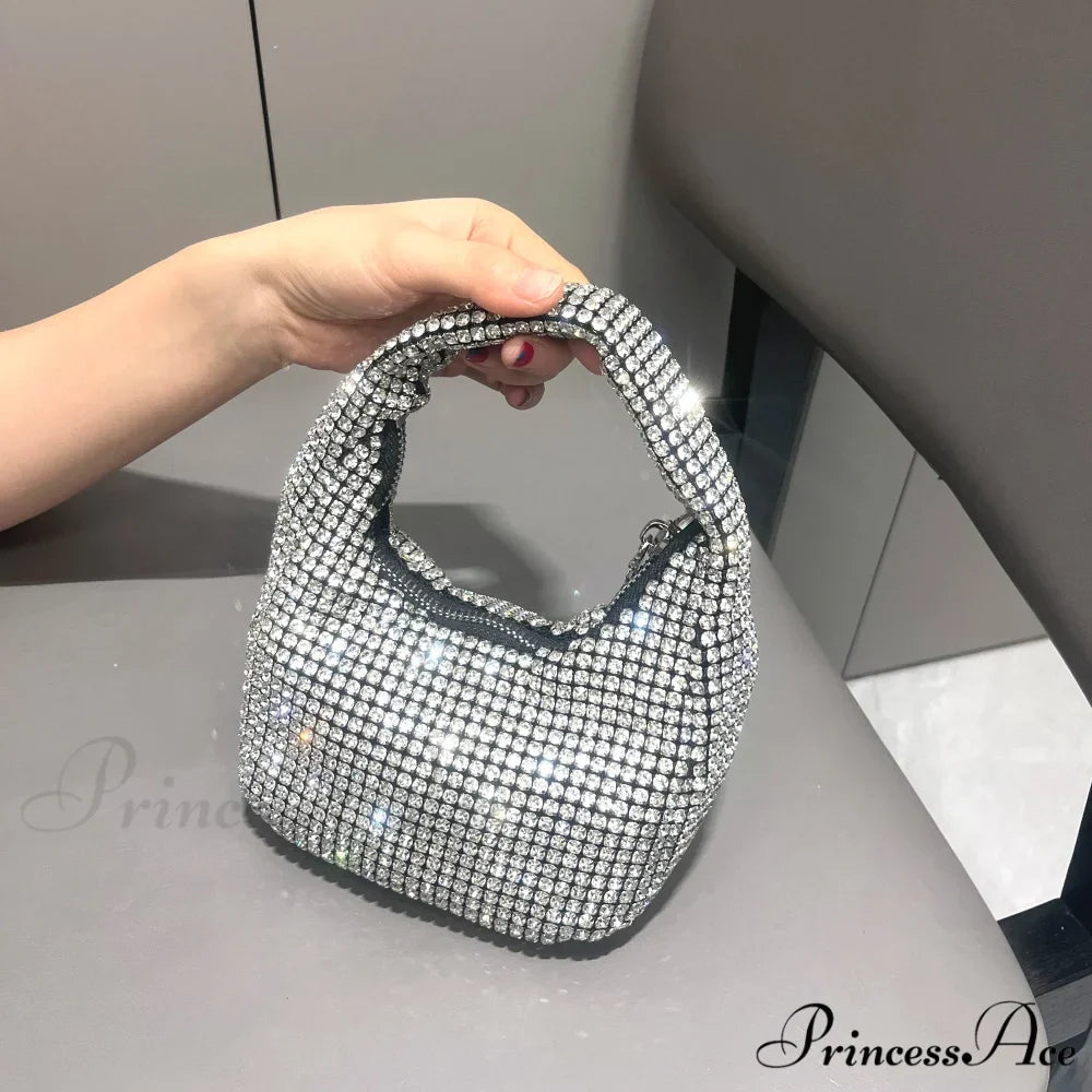 Sparkling Crystal Rhinestone Handcrafted Evening Clutch Bag