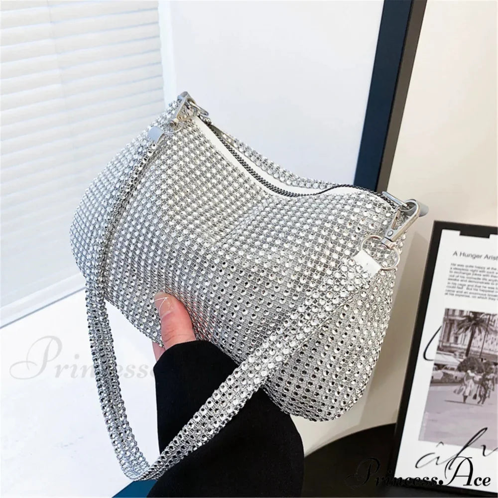 Sparkling Crystal Rhinestones Nighttime Clutch Purse Wristlet