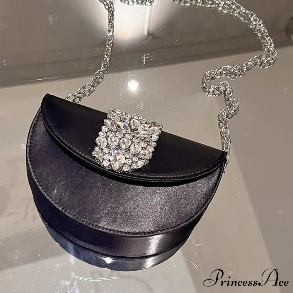 Sparkling Crystal Silk Evening Clutch Wedding Bag
