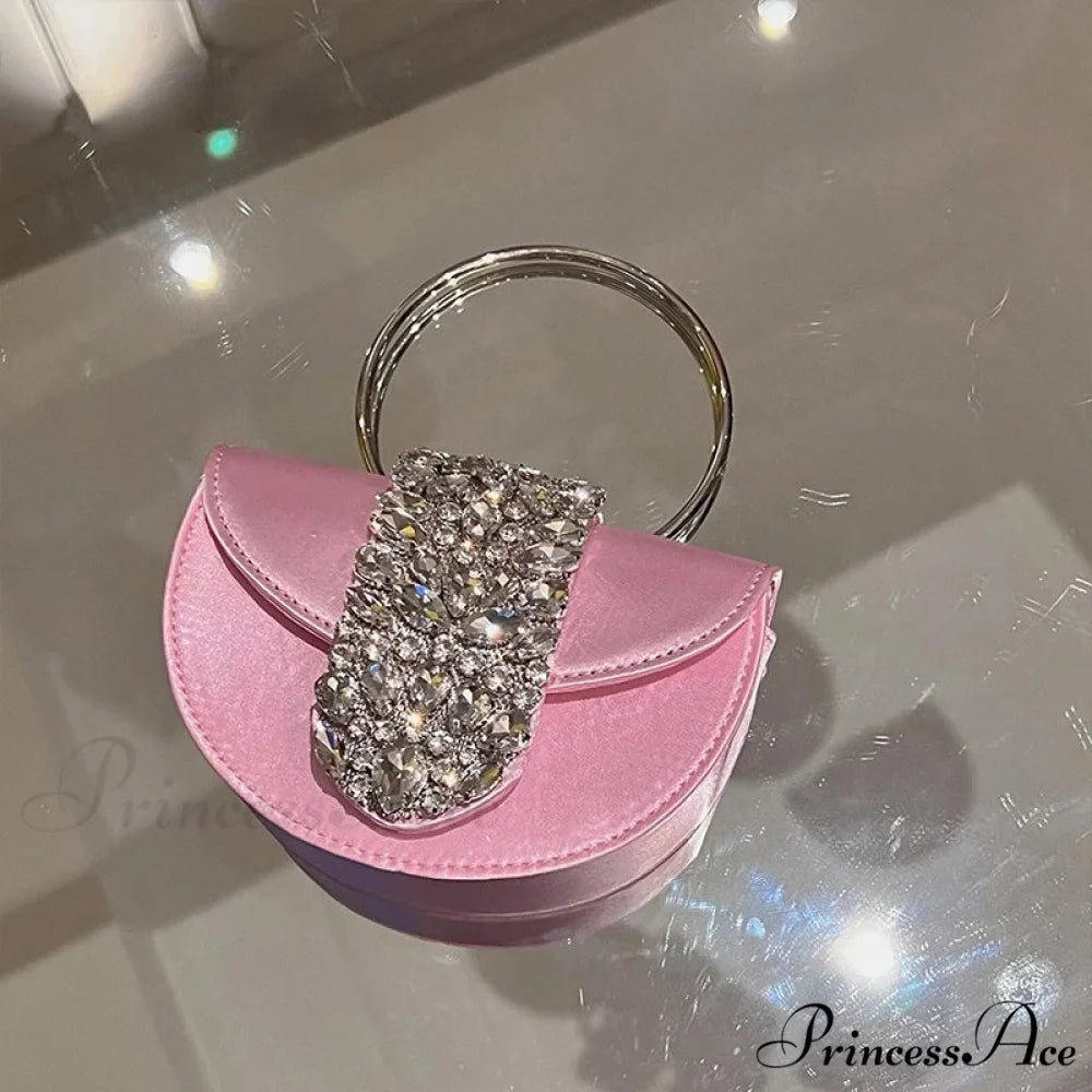 Sparkling Crystal Silk Evening Clutch Wedding Bag