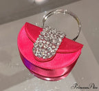 Sparkling Crystal Silk Evening Clutch Wedding Bag