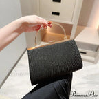 Sparkling Deluxe Apricot Evening Clutch Chain Shoulder Bag