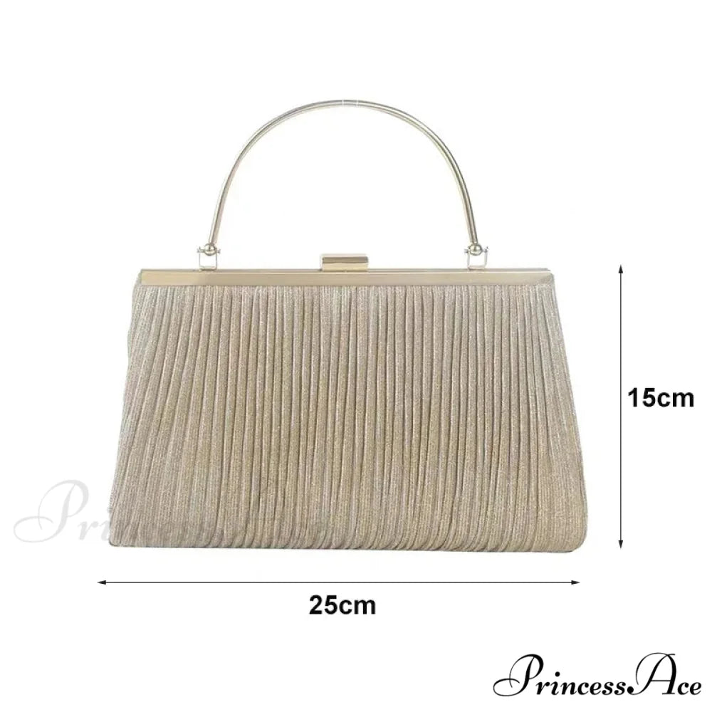 Sparkling Deluxe Apricot Evening Clutch Chain Shoulder Bag