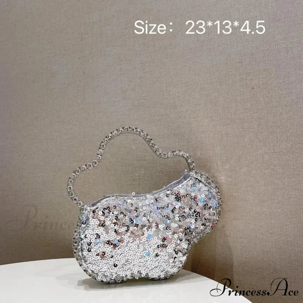 Sparkling Diamond Cloud Shape Evening Wristlet