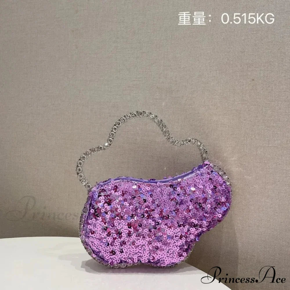 Sparkling Diamond Cloud Shape Evening Wristlet
