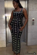 Sparkling Diamonds Ankle-Length Party Dress