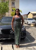 Sparkling Diamonds Ankle-Length Party Dress