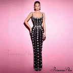 Sparkling Diamonds Ankle-Length Party Dress