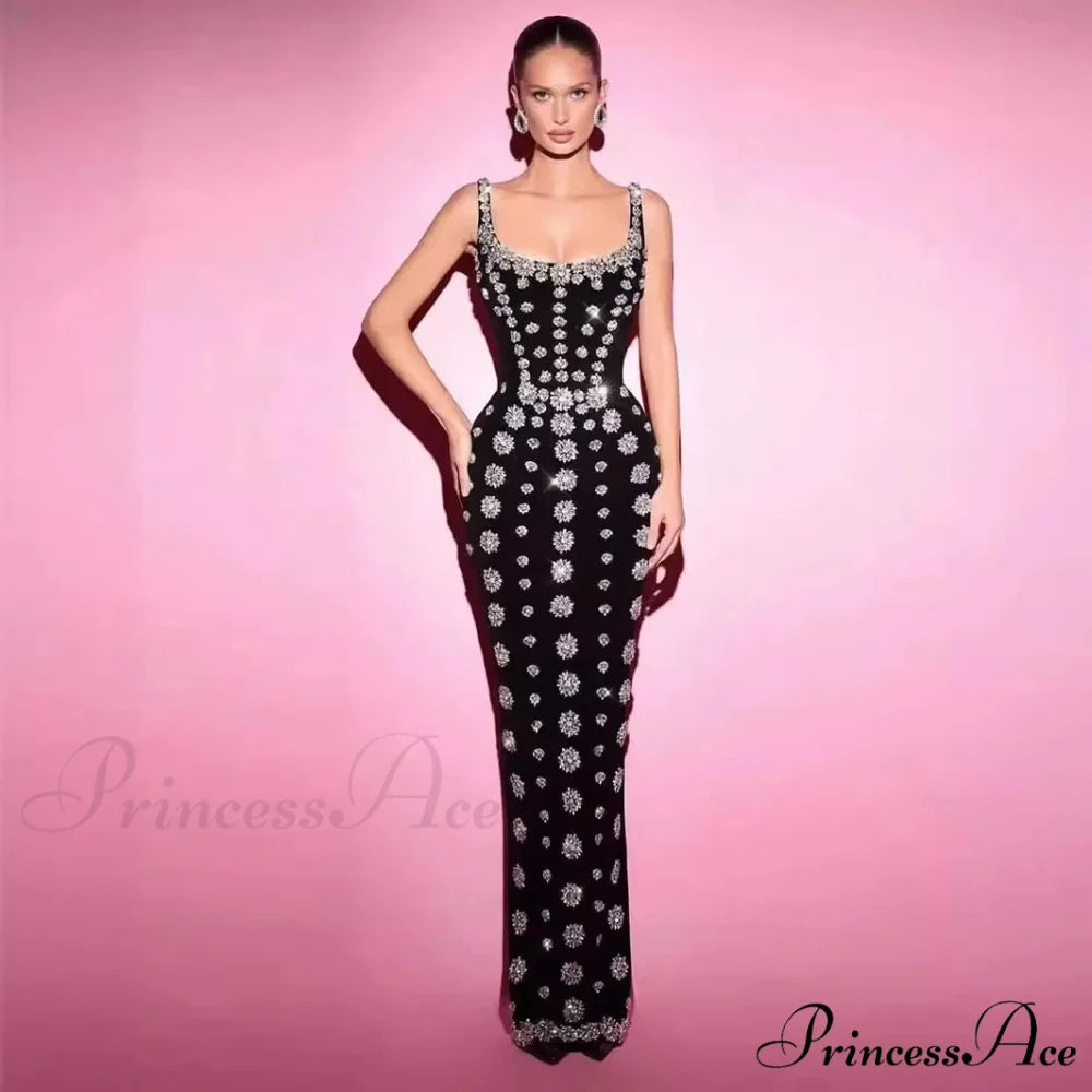 Sparkling Diamonds Ankle-Length Party Dress