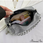 Sparkling Feast Crossbody Glitter Cuba Chain Clutch Bag