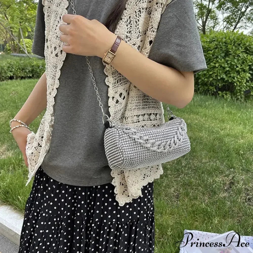 Sparkling Feast Crossbody Glitter Cuba Chain Clutch Bag