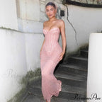 Sparkling Fishbone Body-Hugging Strapless Prom Dress