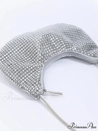 Sparkling Gem Zippered Solid Evening Clutch Bag