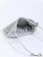 Sparkling Gem Zippered Solid Evening Clutch Bag