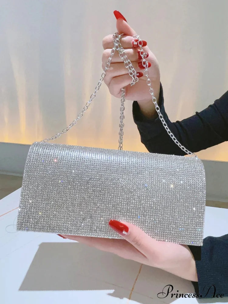 Sparkling Gemstone Clutch Evening Marriage Crossbody