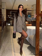 Sparkling Glitter Charcoal Suit Lapel Coat