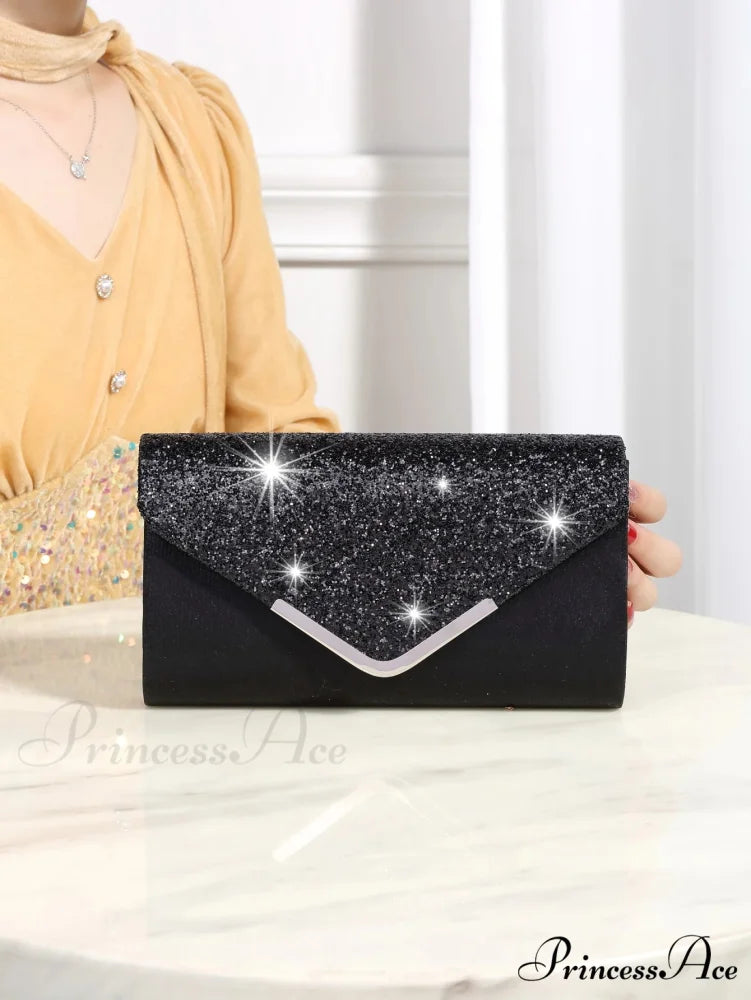 Sparkling Glossy Sophisticated Envelope Clutch Celebration Marriage Bag