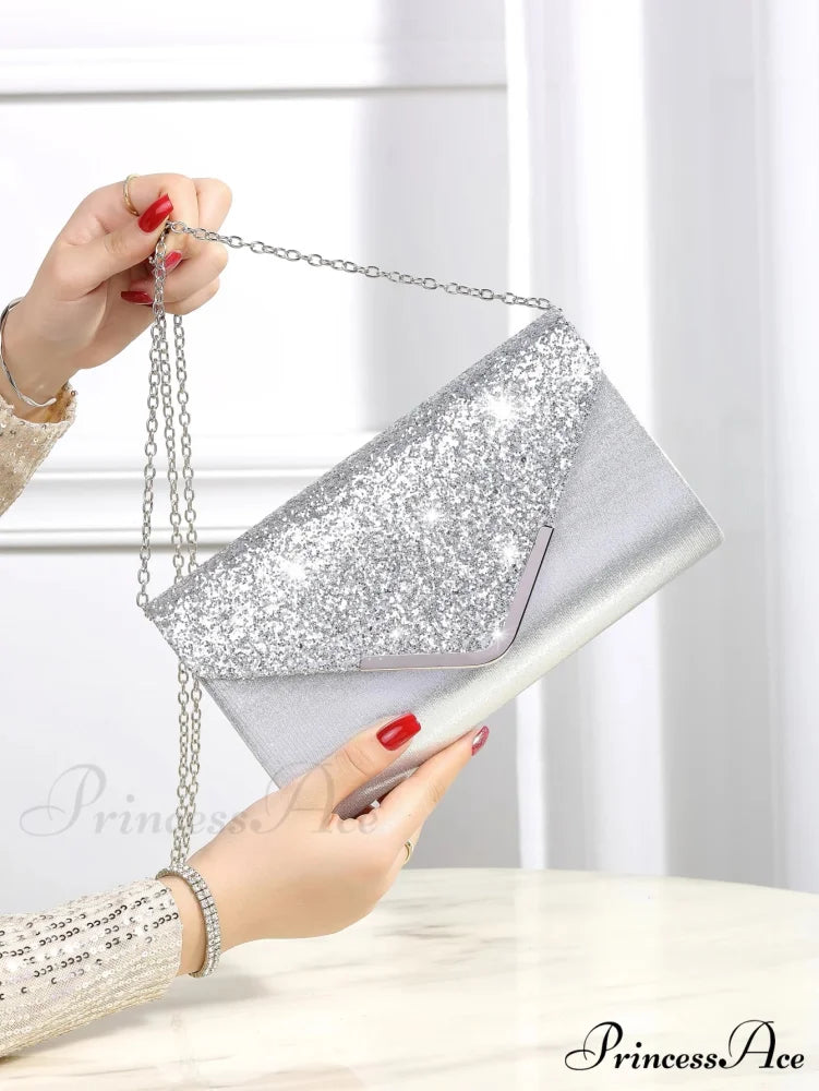 Sparkling Glossy Sophisticated Envelope Clutch Celebration Marriage Bag