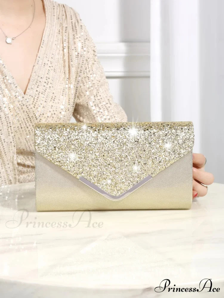 Sparkling Glossy Sophisticated Envelope Clutch Celebration Marriage Bag