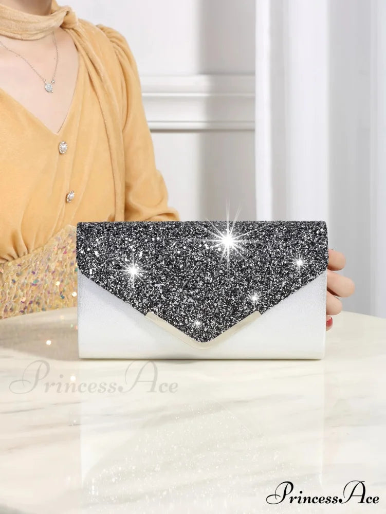 Sparkling Glossy Sophisticated Envelope Clutch Celebration Marriage Bag