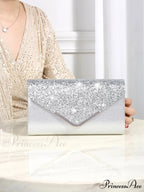 Sparkling Glossy Sophisticated Envelope Clutch Celebration Marriage Bag