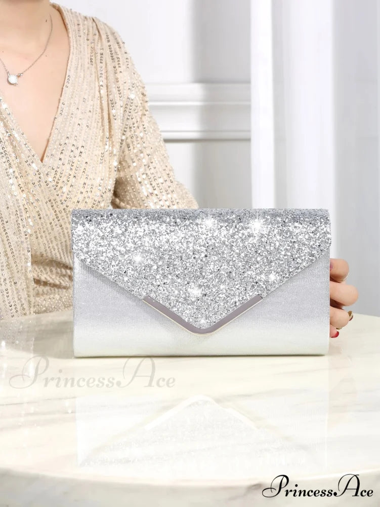 Sparkling Glossy Sophisticated Envelope Clutch Celebration Marriage Bag