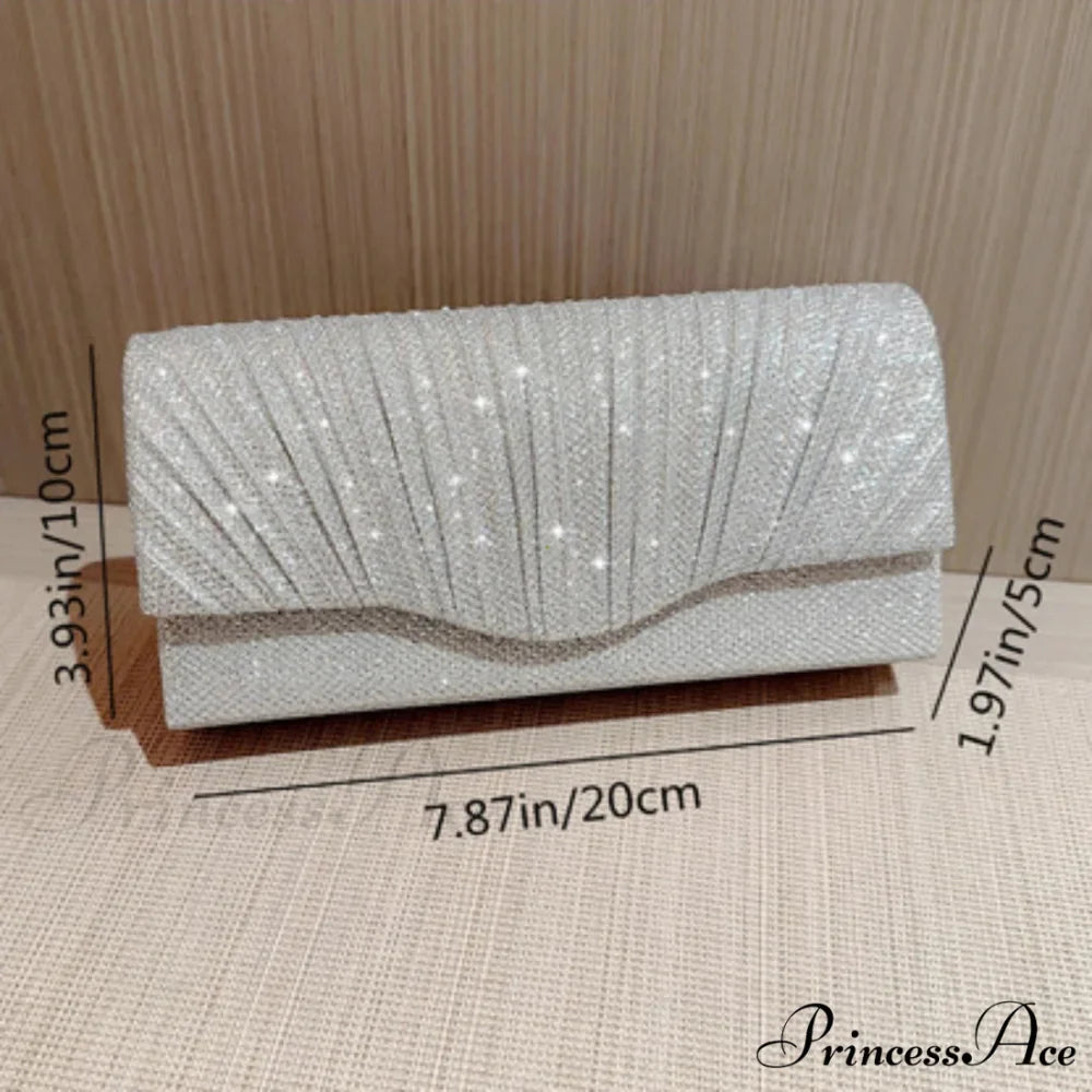 Sparkling Gray Envelope Clutch Wristlet