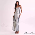 Sparkling Open-Backed Trim Fit Slit Formal Dress