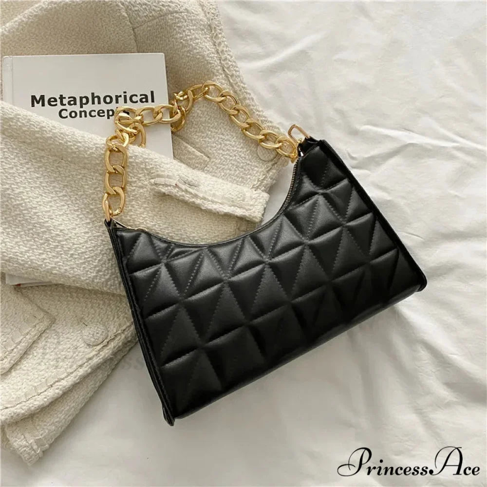 Sparkling Pattern Synthetic Leather Chain Shoulder Purse