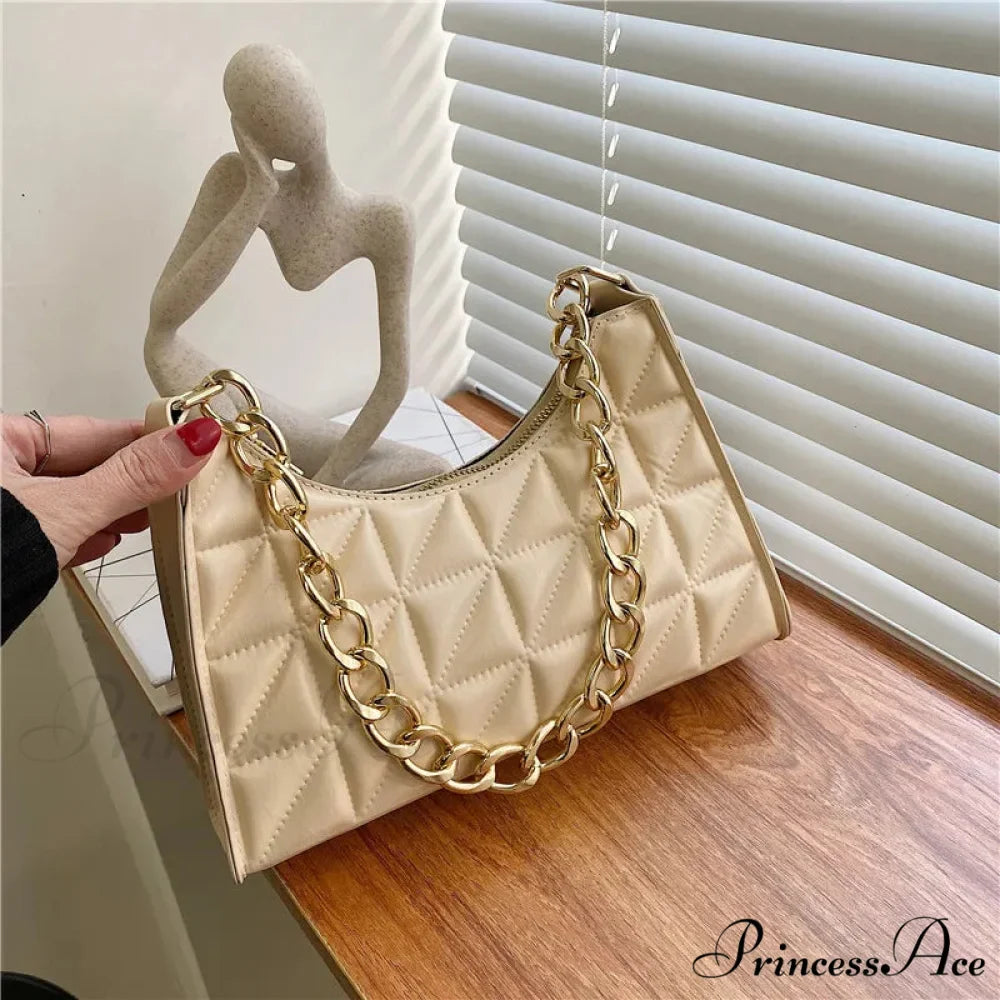 Sparkling Pattern Synthetic Leather Chain Shoulder Purse