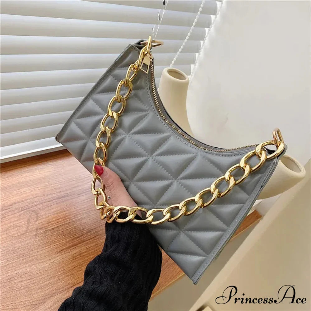 Sparkling Pattern Synthetic Leather Chain Shoulder Purse