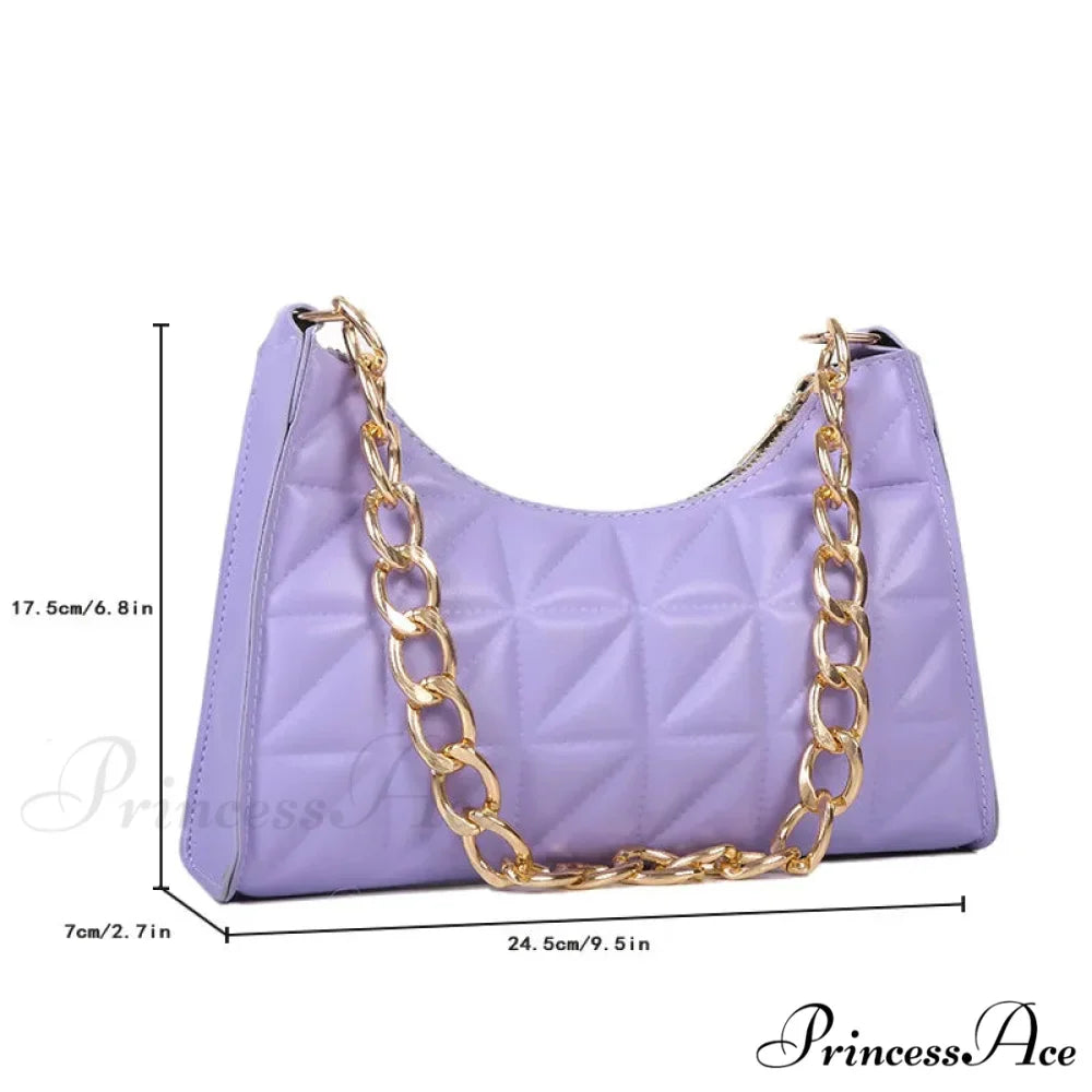 Sparkling Pattern Synthetic Leather Chain Shoulder Purse