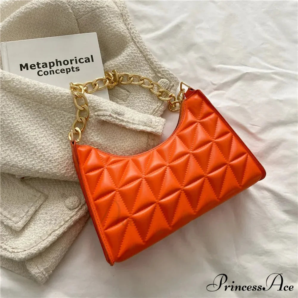 Sparkling Pattern Synthetic Leather Chain Shoulder Purse