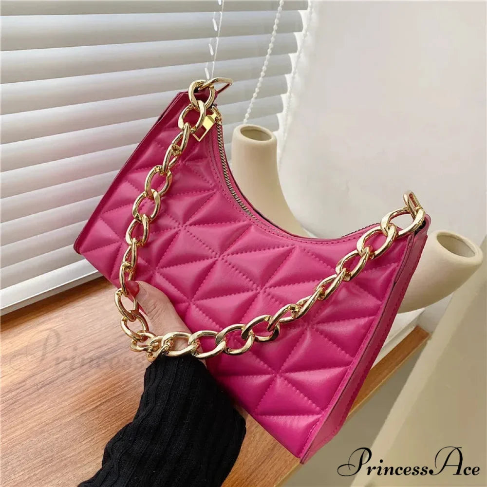 Sparkling Pattern Synthetic Leather Chain Shoulder Purse