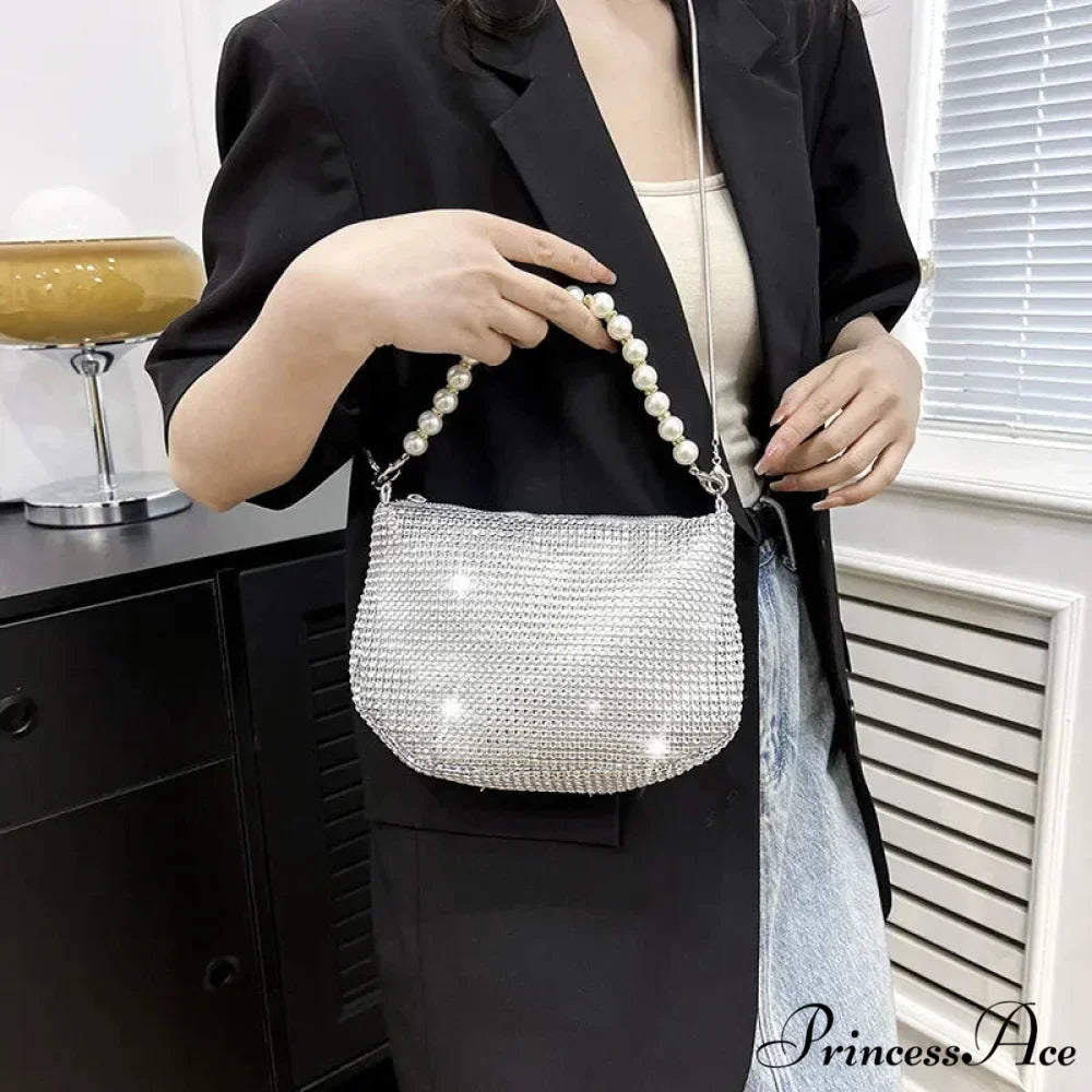 Sparkling Pearl Evening Tote Bag Shoulder Handbag