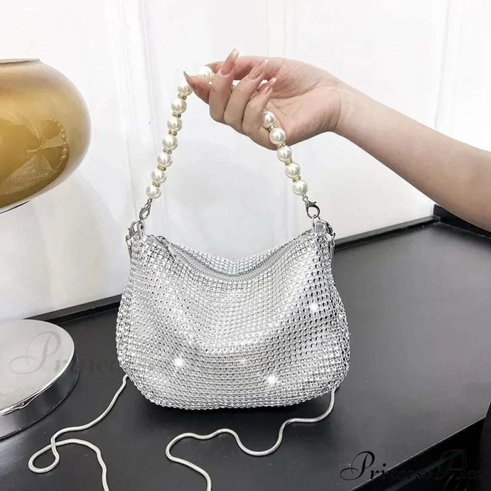 Sparkling Pearl Evening Tote Bag Shoulder Handbag