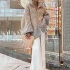 Sparkling Plunging Neckline Sweater Cardigan