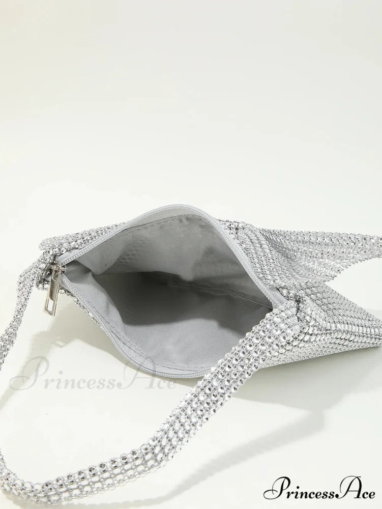 Sparkling Rhinestone Bow Nighttime Clutch Purse