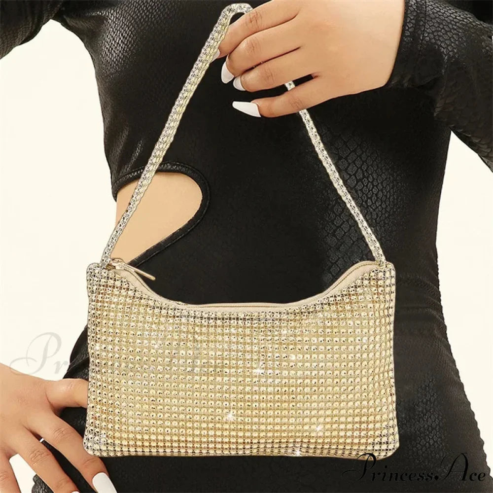 Sparkling Rhinestone Evening Bag Gemstone Shoulder Wedding Celebration Clutch