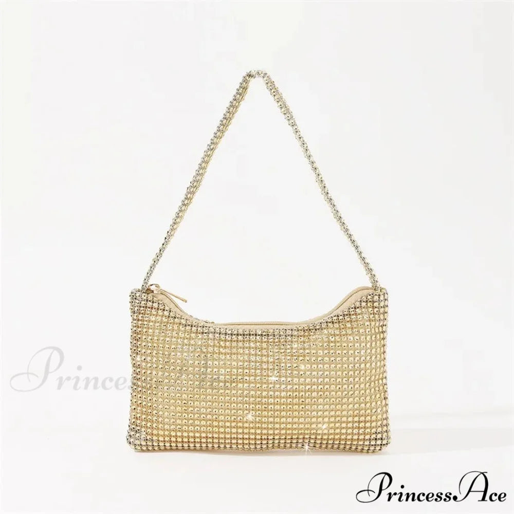 Sparkling Rhinestone Evening Bag Gemstone Shoulder Wedding Celebration Clutch