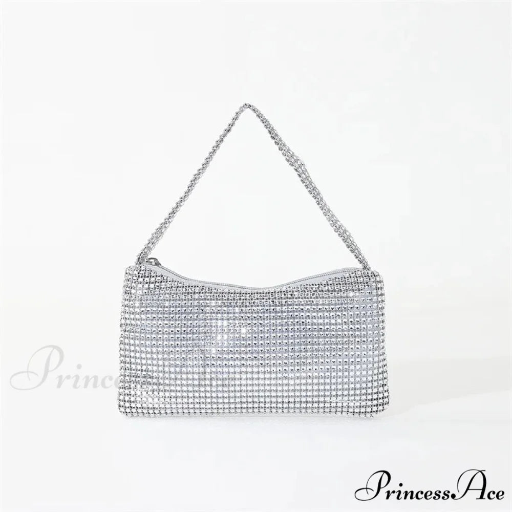 Sparkling Rhinestone Evening Bag Gemstone Shoulder Wedding Celebration Clutch