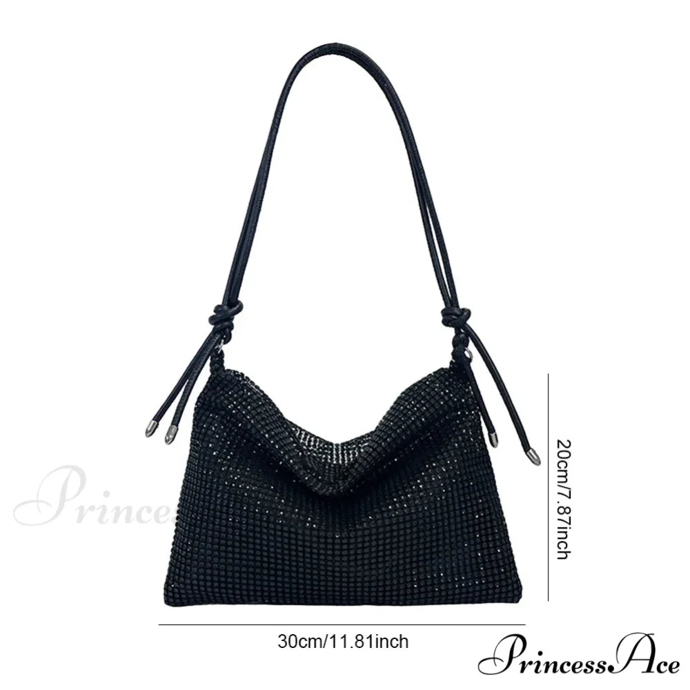 Sparkling Rhinestones Evening Clutch Women Glitzy Party Wedding Handbag