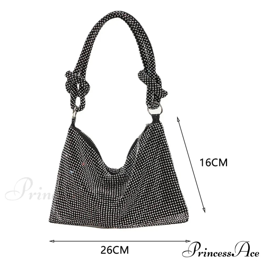 Sparkling Rhinestones Evening Clutch Women Glitzy Party Wedding Handbag