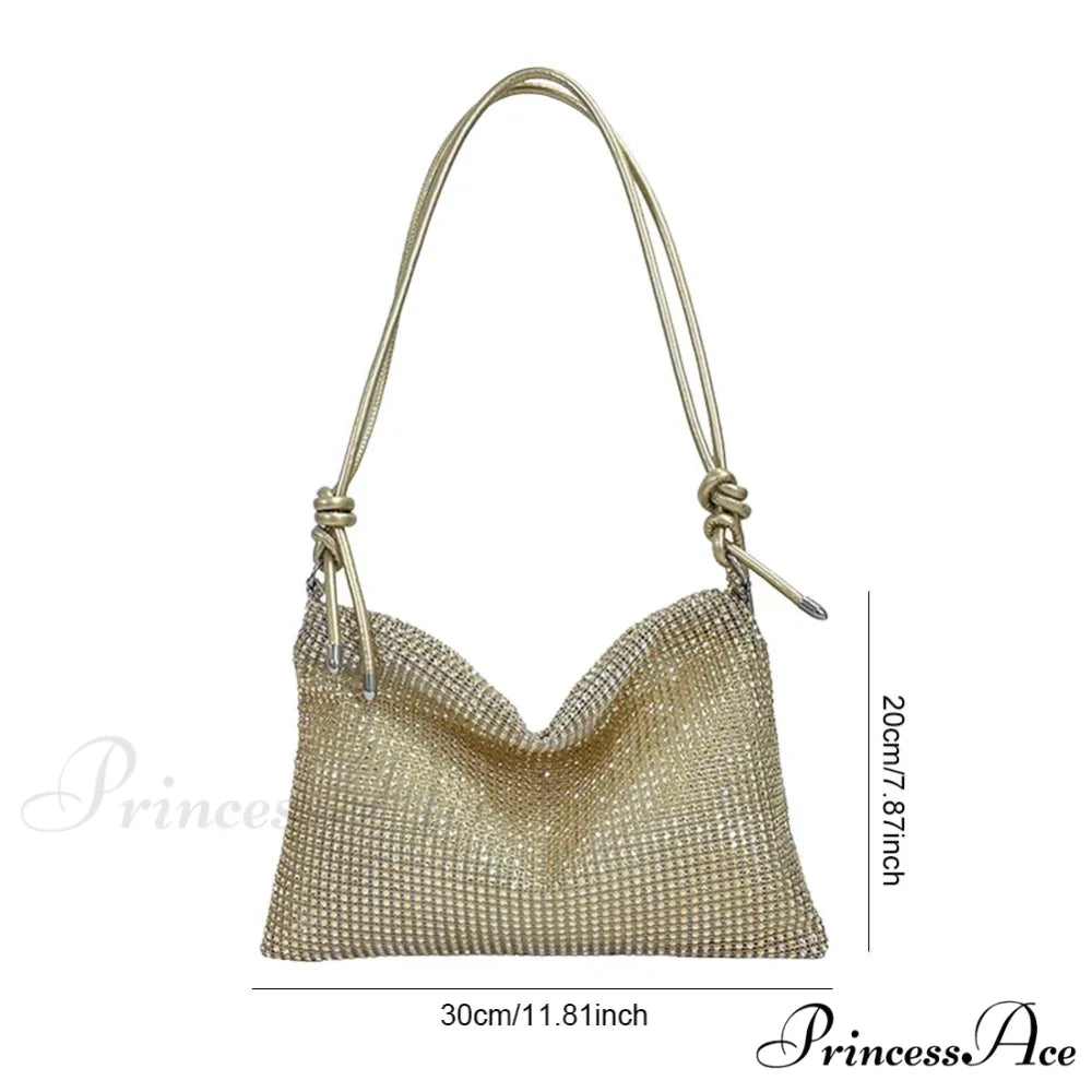 Sparkling Rhinestones Evening Clutch Women Glitzy Party Wedding Handbag