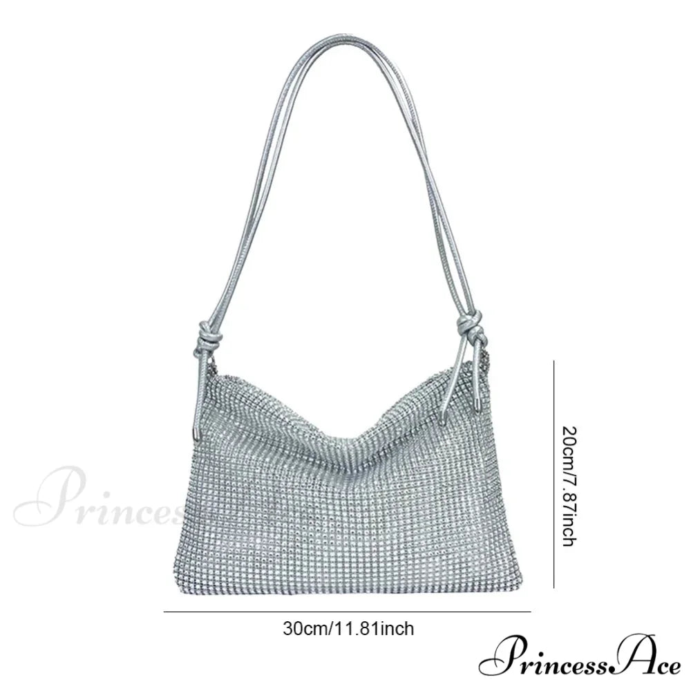 Sparkling Rhinestones Evening Clutch Women Glitzy Party Wedding Handbag