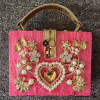 Sparkling Sequined Heart Evening Clutch Purse