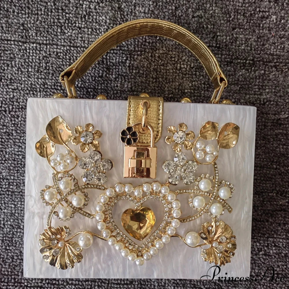 Sparkling Sequined Heart Evening Clutch Purse