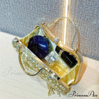 Sparkling Silver Tassel Shoulder Evening Clutch Bag